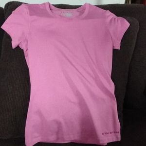 Under armor pink fitted t shirt